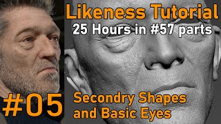 Likeness Tutorial PART 05 Primary shapes Secondry shapes Basic eyes [upl. by Caresse714]