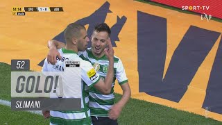 Goal  Golo Slimani Sporting 20 FC Arouca Liga 2122 25 [upl. by Katushka679]