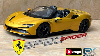 118 Bburago Ferrari SF90 Spider Gold [upl. by Einor593]