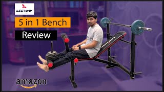 Best Budget Home Gym Bench for 5 in 1 Multiple Workouts  Review  Leeway Bench LF100  Amazon [upl. by Heid]