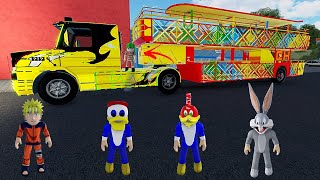 ROBLOX com PICA PAU  PATO DONALD  PERNA LONGA  NARUTO na carreta da alegria e carreta furacão [upl. by Ycrep]