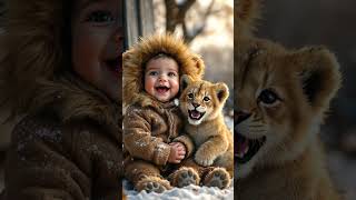 Small baby with animals 💞 hindianimationvideo catfactoid chinaculture urduanimation cat [upl. by Nahsin]