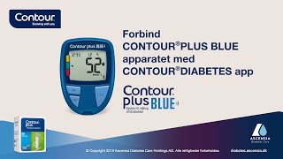 Forbind dit apparat til CONTOUR DIABETES Appen  CONTOUR PLUS BLUE  mmolL  Danmark daDK [upl. by Ihsorih]