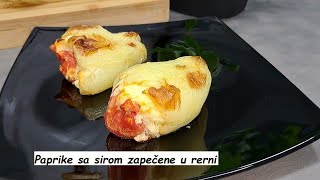 PAPRIKE SA SIROM ZAPEČENE U RERNI  letnji brzi rucak mogla bi ih jesti svaki dan [upl. by Nylasej707]