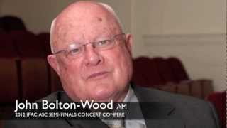 2012 John BoltonWood AM Compere Semi Finals Concert interview [upl. by Ramona]