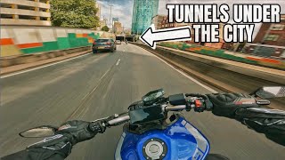 Yamaha MT09  Tunnels  🔥🔥  Akrapovic Exhaust Pure Sound 4k [upl. by Alfons]