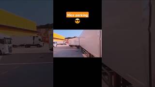 Double semi trailer parking 😎 high driver skills [upl. by Kurys]