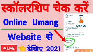 umang app se scholarship kaise check karescholarship kaise check karescholarship status 202021 [upl. by Nnyleitak]