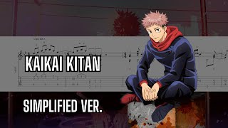 Jujutsu Kaisen Season 1 OP Kaikai Kitan  SIMPLIFIED Fingerstyle Tab  Guitar Tutorial [upl. by Notlaw]