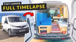 TINY CAMPER VAN Conversion From Start To Finish  Nissan NV200 Small Van Build [upl. by Sorrows]