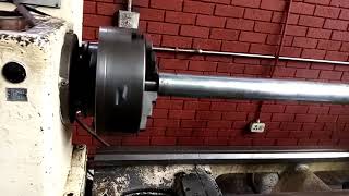 Linishing a Long 8m Hydraulic rod on Lathe Machine [upl. by Niamreg]