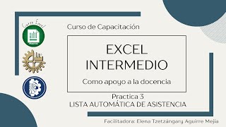 CURSO EXCEL INTERMEDIO COMO APOYO A LA DOCENCIA PRACTICA 3 [upl. by Liamsi142]