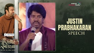 Justin Prabhakaran Speech  Radhe Shyam Pre Release Event  Shreyas Media [upl. by Ettelloc]