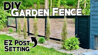 DIY Garden Fence with Gate EZ Post Install [upl. by Aniretak]