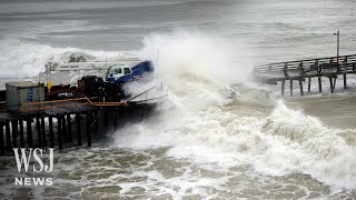 Watch Massive Waves Batter California Coast  WSJ News [upl. by Schaaff]