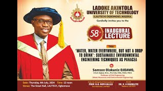 58th Inaugural Lecture [upl. by Joelle]