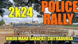 Chitradurga Hindu maha Ganpati visarjan 💥 POLICE RALLY 💥 2024hindumahaganapathichitradurga police [upl. by Nylitak316]