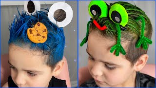 2 ideas de peinados locos para niños 🍪🐸 [upl. by Ambler396]