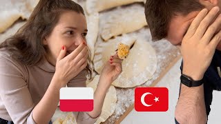 TURECKI NARZECZONY 🇹🇷 vs PIEROGI WIGILIJNE 🇵🇱 Czy Turcy lubią polskie smaki Święta w USA Vlog 3 [upl. by Elpmet472]