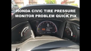 Honda Civic 10th Gen Low Tire Pressure Fault How to fix [upl. by Aiuoqes]