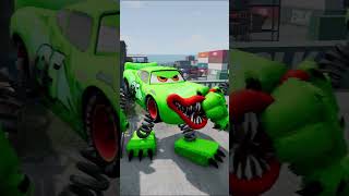 Epic battle between Lightning McQueen Eater amp Car Eater  Bus Eater VS Wingo Eater  BeamNGDrive [upl. by Nahoj]