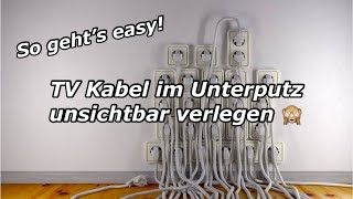 TV Kabel verstecken Unterputz  5 Tipps wie Sie TVKabel unsichtbar im Wohnzimmer verlegen können [upl. by Semmes]