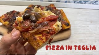 PIZZA IN TEGLIA 100 MADE IN SUD 🐷🔥  IMPASTO VELOCE E DIRETTO [upl. by Eignat955]