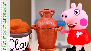 Pottery Peppa pig toys stop motion animation english episodes 2018 [upl. by Anton]