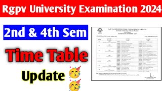 Rgpv 2nd and 4th semester time table aa gya 🥳 jaldi dekho [upl. by Jessey767]