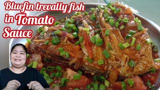 Bluefin Trevally Fish in Tomato Sauce  Isdang talakitok Sweet and Sour ShierlyEasyRecipe [upl. by Idnew]