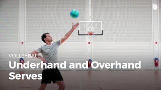 Underhand and overhand serves  Volleyball [upl. by Coady]