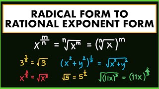 Radical Form to Rational Exponent Form  Grade 9 Q2 [upl. by Philina]