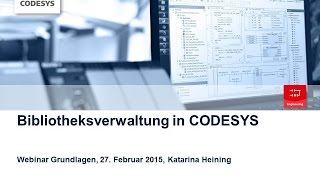 CODESYS Webinar Bibliotheksmanagement Basic [upl. by Curcio]