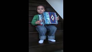 Accordion Solo  A Four year old plays the accordion organetto [upl. by Anaet]