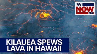 Kilauea volcano erupts in Hawaii spewing lava flows during red alert  LiveNOW from FOX [upl. by Nol]