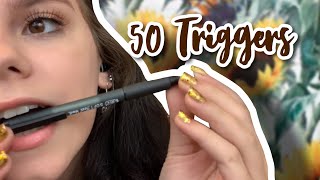 ASMR 50 TRIGGERS IN 4 MINUTES [upl. by Enialedam]