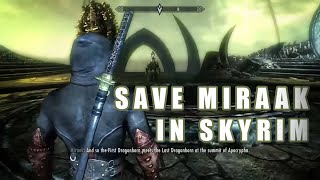 Save Miraak Fight Hermaeus Mora Dragonborn DLC Alternate Ending [upl. by Rhianon]