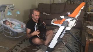 Installing Peg Perego Siesta High Chair in Orange color [upl. by Nahk]