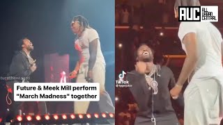 Meek Mill Cant Keep His Composure After Future Brings Him Out For March Madness [upl. by Saalocin]