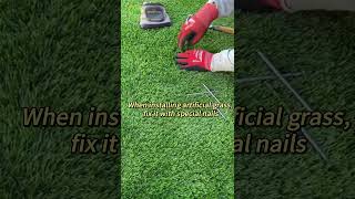 The artificial grass installation process is fixed with special nails ！ artificialgrass [upl. by Leonardo]