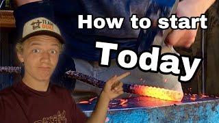 How to Start Forging in Your Backyard  Beginners Blacksmithing and Bladesmithing [upl. by Annoek]