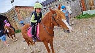 HORSE RIDING LESSONS WITH CHARLOTTE TROTTING CANTERING POLE WORK 2024 [upl. by Cortney909]