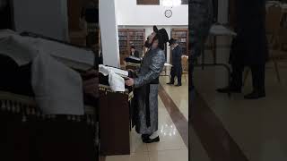 Mezibuz Rebbe Davening Mincha [upl. by Adohr]