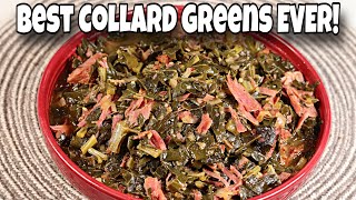 The BEST Collard Greens EVER  Southern Style Collard Greens with Smoked Turkey Leg [upl. by Aihsiym]