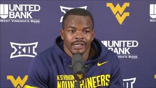 BlueGoldNewscom WVU Football Leddie Brown TCU Postgame 111420 [upl. by Adriell]