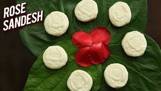 Rose Sandesh  How To Make Sandesh  Indian Dessert Recipe  Bengali Sweet Sondesh Recipe  Ruchi [upl. by Kilian]