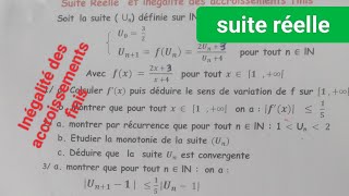 Exercice corrigé  Suite rèelle et inègalitè des Accroissements finis [upl. by Siberson]