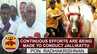 Continuous efforts are being made to conduct Jallikattu this year  Pon Radhakrishnan  Thanthi TV [upl. by Ykceb]