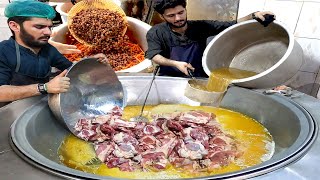 GIANT AFGHANI KABULI PULAO MAKING amp RECIPE  BIG MEAT KABULI PULAO ORIGINAL RECIPE [upl. by Selassie]