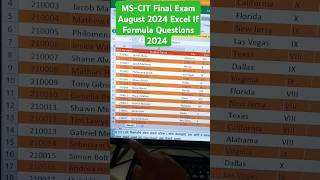 MSCIT Final Exam August 2024 excel mscitexamquestions2024 mscit formula ifformula shortsfeed [upl. by Linda]